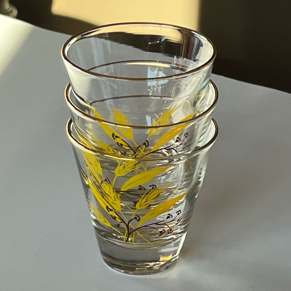 VTG 1950s Autumn Gold Homer Laughlin for Century Service set/3 glasses - Picture 3 of 12